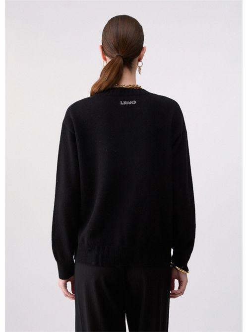 Maglia jacquard in lana con charm LIU JO | WF6457MS009/L9457